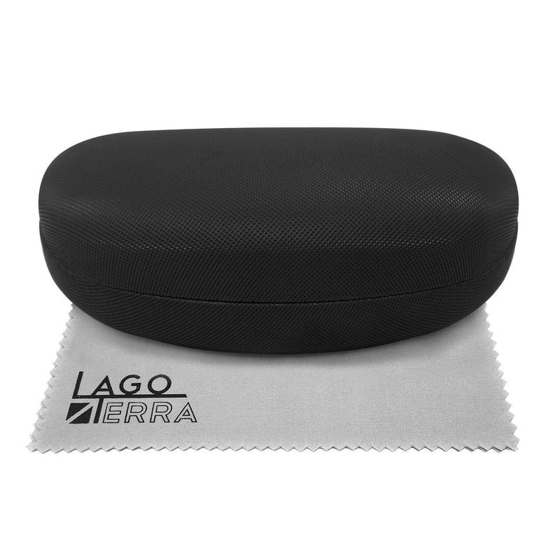 [Australia] - LAGO TERRA Portable Hard Shell Case For Glasses and Sunglasses (Large) L Black 