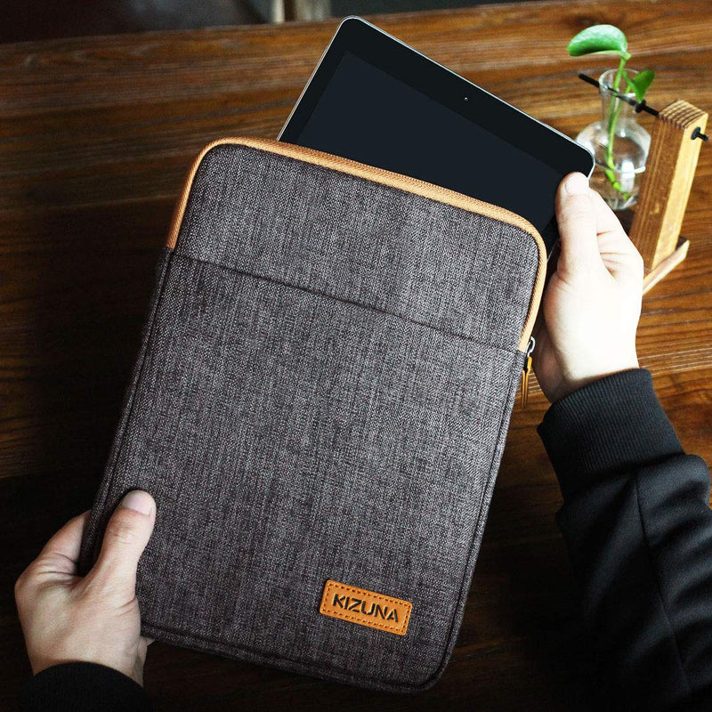 [Australia] - KIZUNA 8 Inch Tablet Sleeve Case Shockproof Water-Resistant Bag for 7.9" Tablet/iPad Mini 4 3 2/Samsung Galaxy Tab A/ 8" Pro/Tab 3 7.0 Lite/S2 8/E 8, LG Huawei M5/ASUS ZenPad Protective Bag - Brown 7.9-8 Inch / 7.9" iPad Mini 