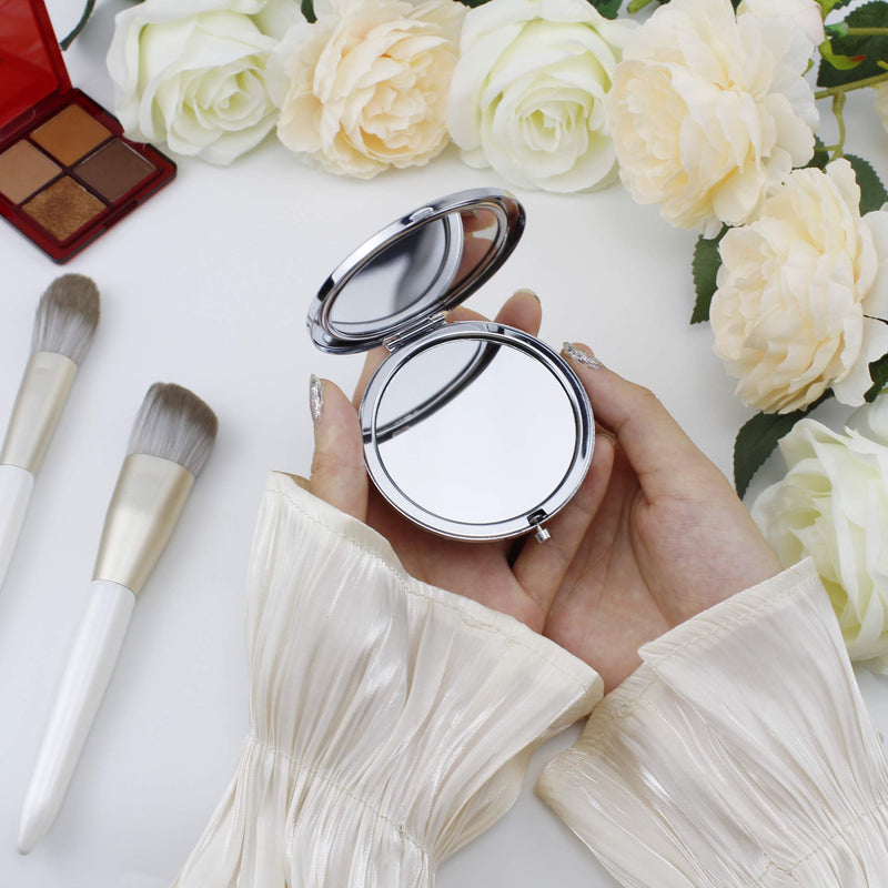 [Australia] - Compact Crystal Pocket Makeup Mirrors, Letter ABCD Mirrors Set Include 1 Letter Mirror 1 Letter Love Knot Bracelets for Bachelorette Party Bridesmaid Proposal Gifts ,Wedding Party Gifts. (Champagne A) Champagne a 