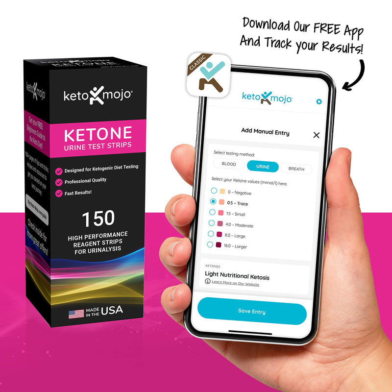 [Australia] - 150 Ketone Test Strips with Free Keto Guide eBook & Free APP. Urine Test for Ketosis on Ketogenic & Low-Carb Diets. Extra-Long Strips. 