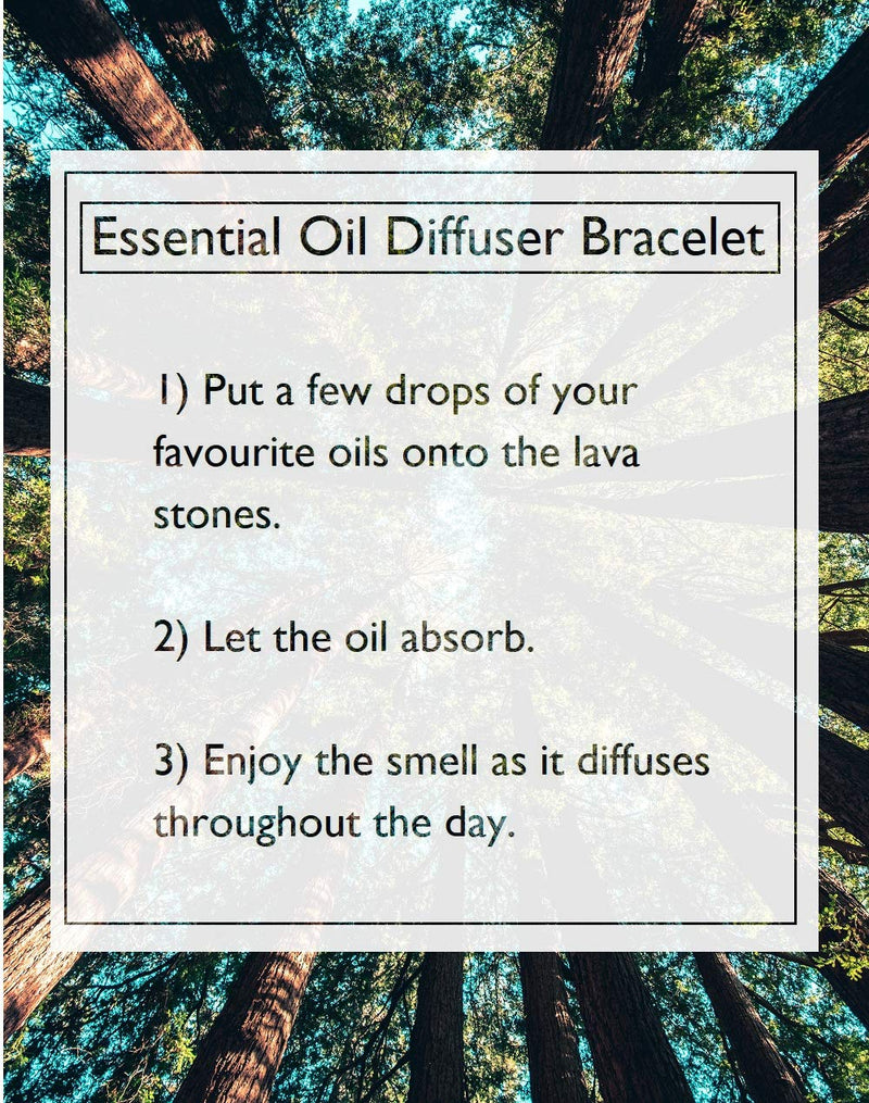 [Australia] - Lava Stone Aromatherapy Diffuser Bracelet and Anxiety Essential Oil 10ml (Blend of Lavender, Ylang Ylang & Bergamot) 