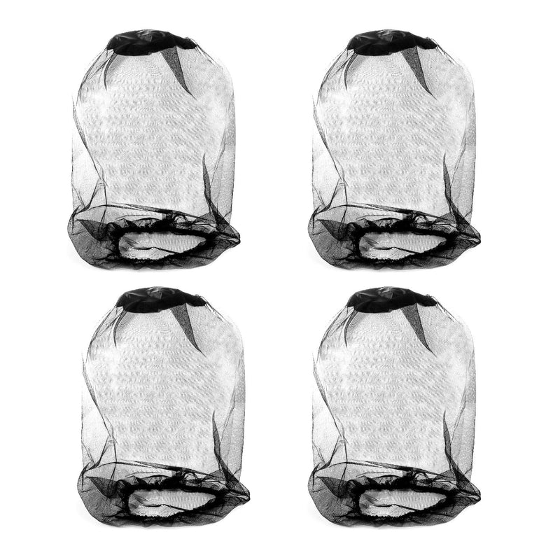 [Australia] - 4PCS Midge Head Net, Nylon Mosquito Head Protecting Net, Fine Mesh Insect Netting for Outdoor Hiking Camping Climbing and Walking (Black) 