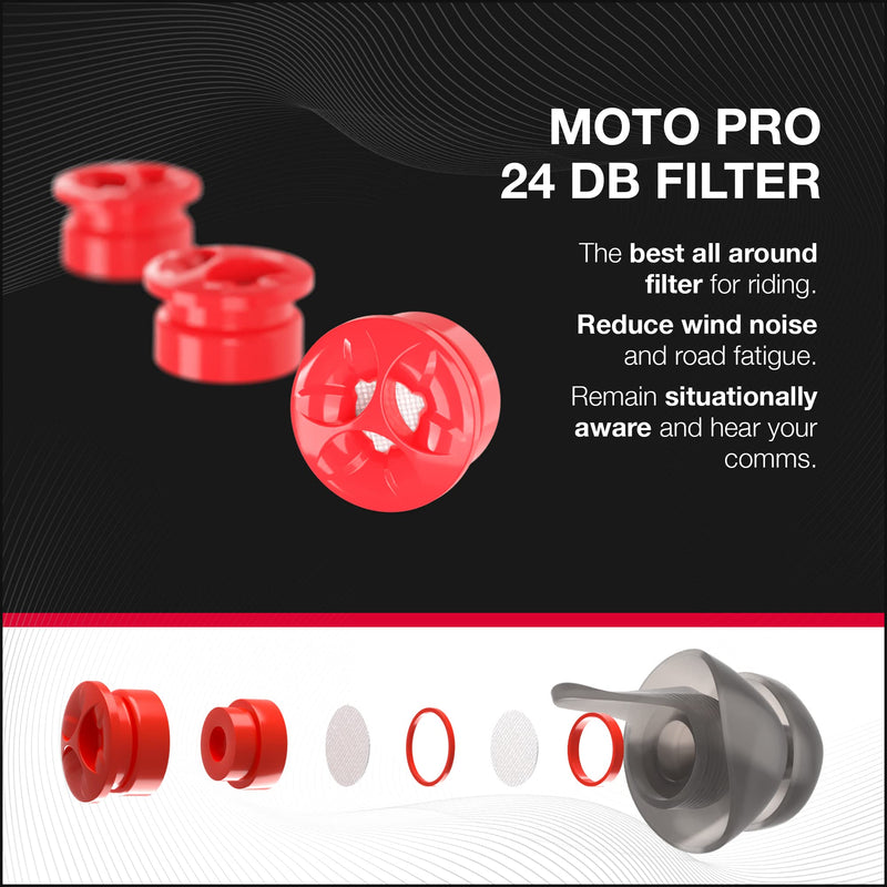 [Australia] - EARPEACE PRO Moto Hearing Protection Earplugs – Reusable High Fidelity Earplugs for Motorcycle Riding, Motorsports, Commuting and Racing – Patented Noise Canceling Up to 24dB, Silver Case Moto - PRO 
