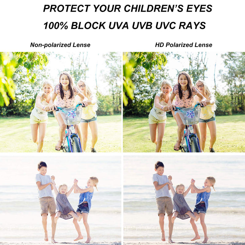 [Australia] - ACBLUCE Kids Polarized Sports Sunglasses TPEE Frame with Adjustable Strap for Boys Girls Age 6-12 A-bright White/Blue Frame|blue Revo Lense 