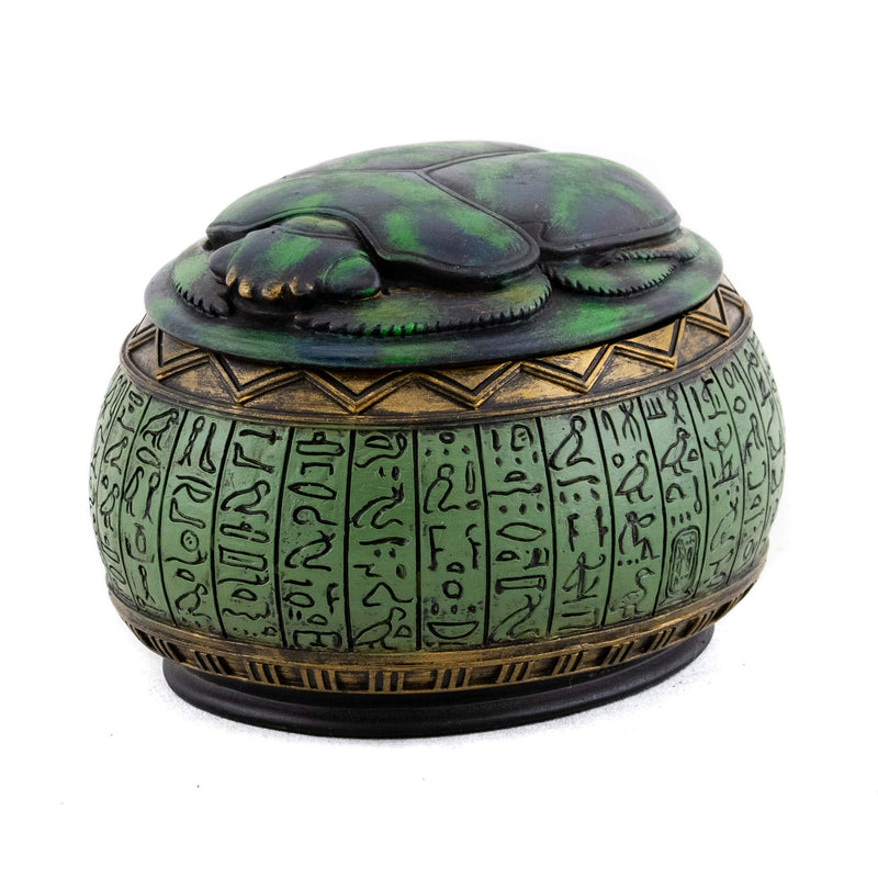 [Australia] - Top Collection 4" Hand Painted Resin Egyptian Scarab Jewelry Box 