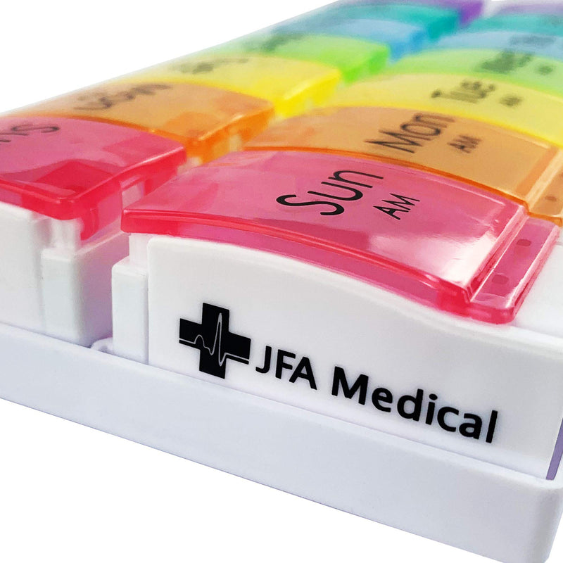 [Australia] - JFA Medical Weekly Pill Box Organiser/Reminder for Medicines Supplements, Vitamins, 7days, 2 compartments per Day 