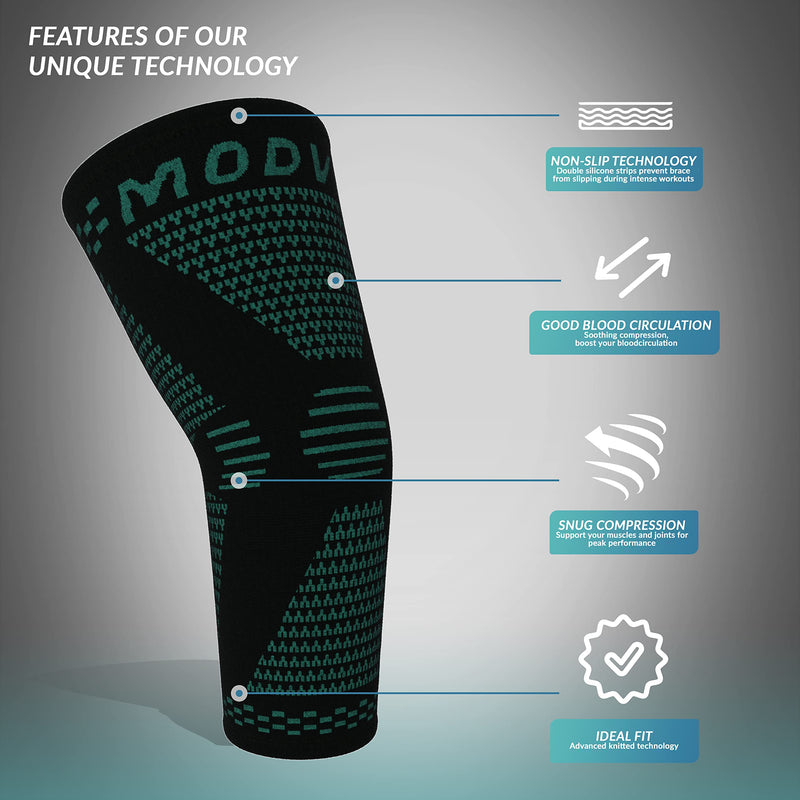 [Australia] - MODVEL [2 Pack] Elbow Brace - Compression Support Sleeve for Joint Pain Relief, Recovery, Tendonitis, Tennis & Golfer's Elbow - Workout & Weightlifting Arm Wrap - For Men & Women. Green Small 