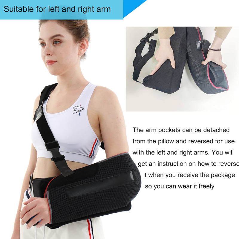 [Australia] - Universal Shoulder Abduction Sling with 30° Abduction Pillow 3-point Strap Exercise Ball Adjustable- Immobilizer for Injury Support Rotator Cuff, Sublexion, Surgery, Dislocated, Broken Arm - Brace (Free Size) 