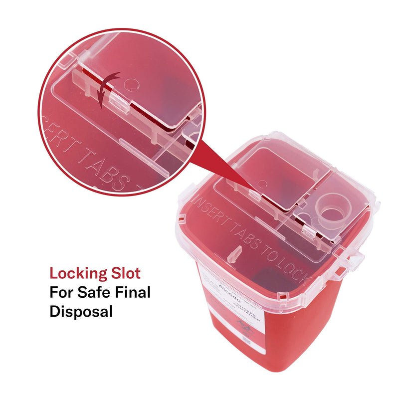 [Australia] - Alcedo Sharps Container for Home Use and Professional 1 Quart (3-Pack) | Biohazard Needle and Syringe Disposal | Small Portable Container for Travel 3 
