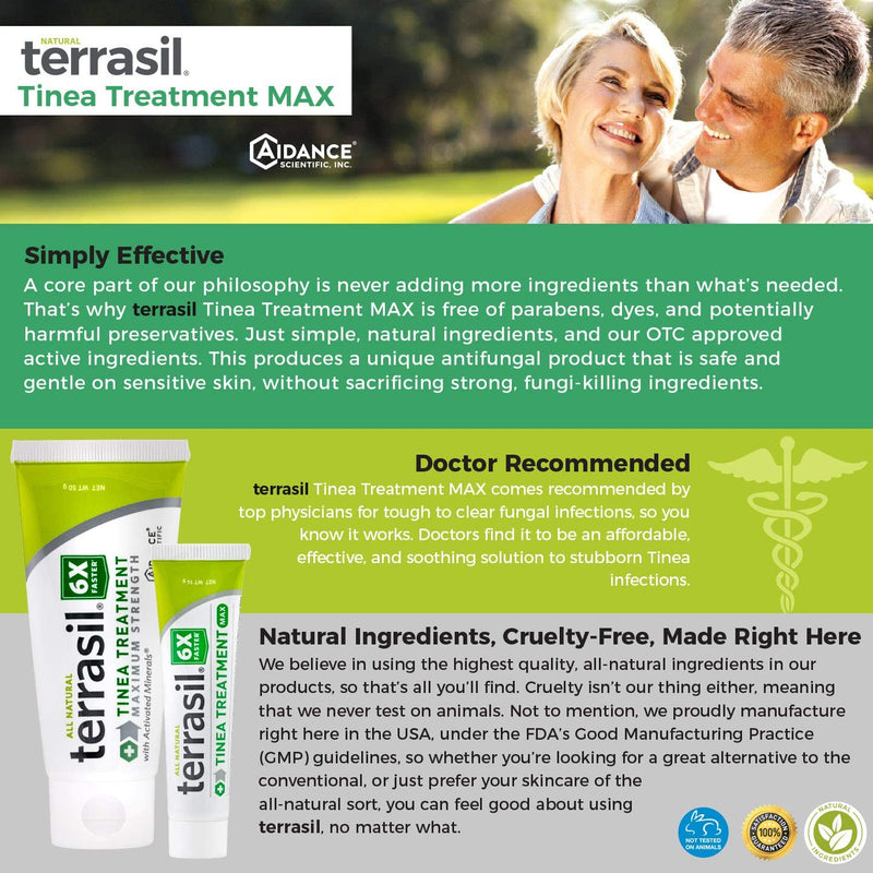 [Australia] - terrasil Tinea Treatment MAX - 6X Faster Relief, Patented Natural Therapeutic Anti-fungal Ointment for Tinea Relieves itching, Discoloration, Irritation, discomfort - 14gm 