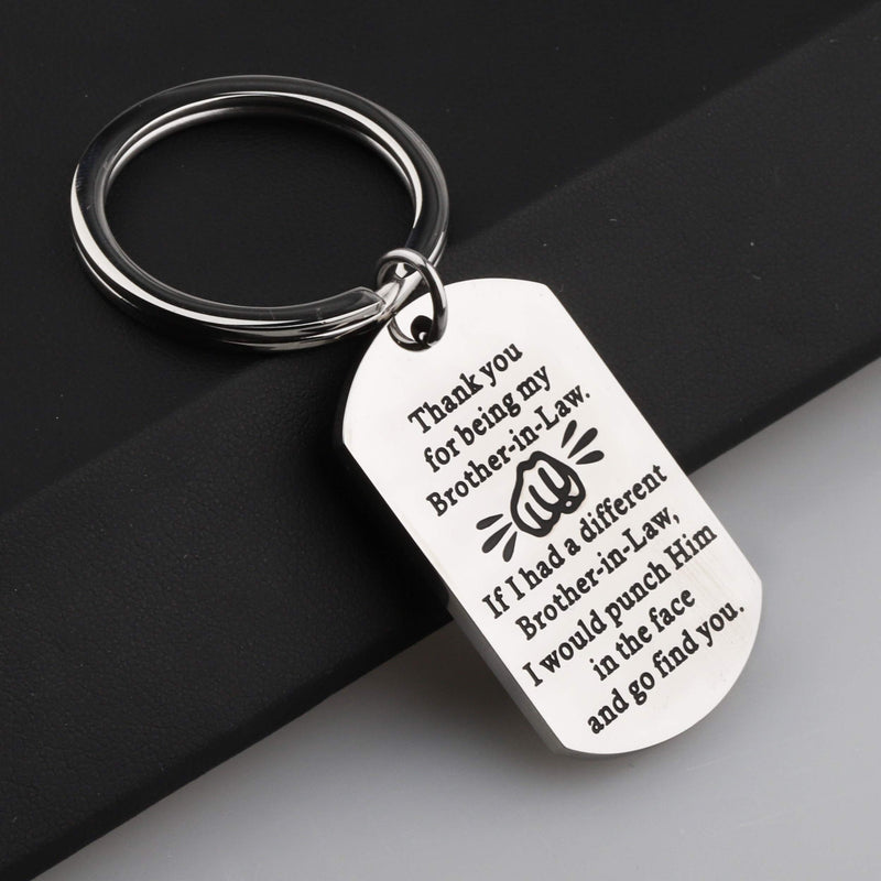 [Australia] - BEKECH Brother-in-Law Gifts Brother Keychain Thank You for Being My Brother-in-Law Keychain Wedding Gift Jewelry Brother of The Bride Gift from Sister-in-Law silver 