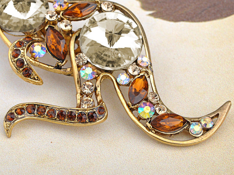 [Australia] - Alilang Golden Tone Topaz Colored Rhinestones Australian Kangaroo Cutout Brooch Pin 