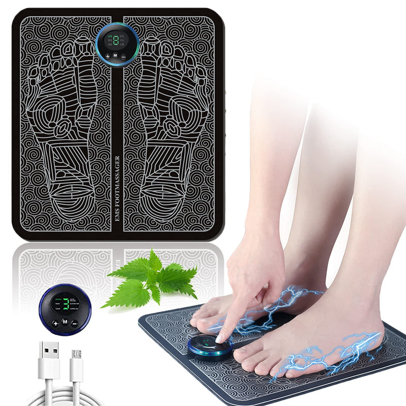 [Australia] - Electric EMS Foot Massage Pad, Feet Acupuncture Stimulator, Foot Massage Muscle Cushion, Foot Massager, Foot Massage Machine for Home, Office and Travel (Charging Type) 