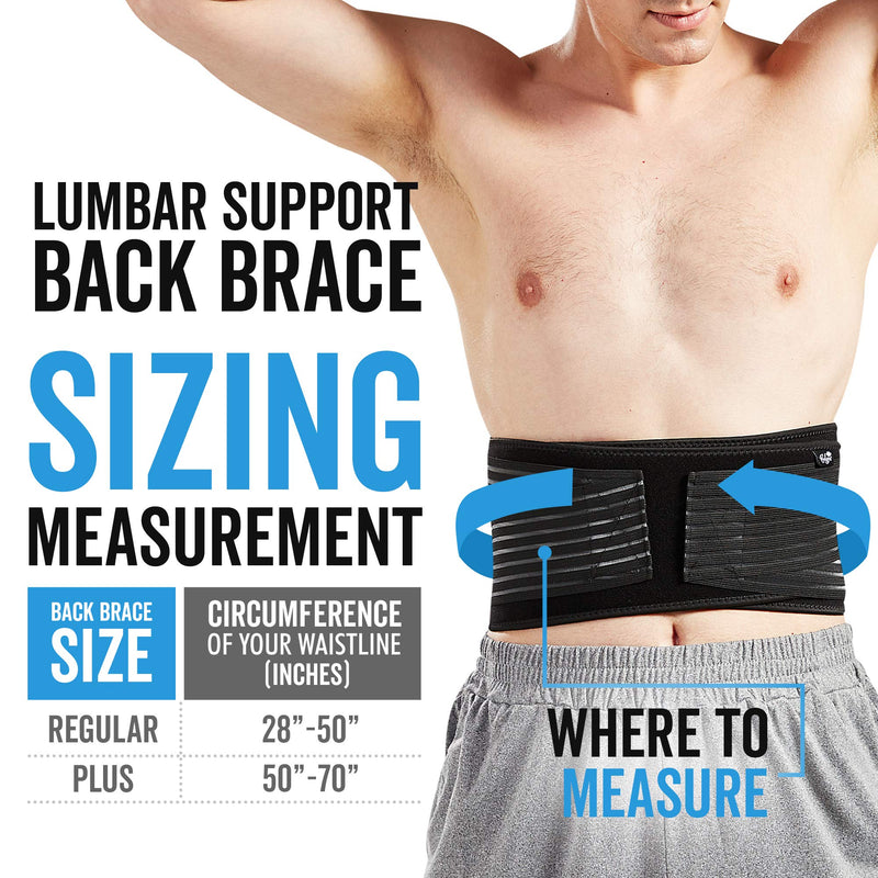 [Australia] - Lumbar Support Back Brace for Men and Women (Plus Size 50" - 70") Plus Size 50" - 70" 