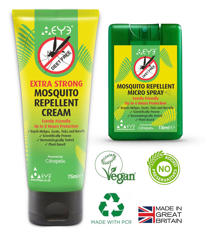 [Australia] - THEYE Mosquito Repellent Lotion & Spray Pack, Natural DEET Free, Family Friendly Insect Repellent, Up to 8 Hr Protection Cream + Micro Spray 