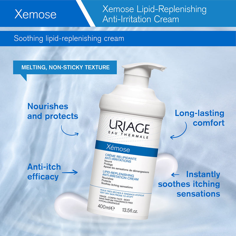 [Australia] - Uriage Xemose Lipid-Replenishing Anti-Irritation Cream 400ml For Face & Body 