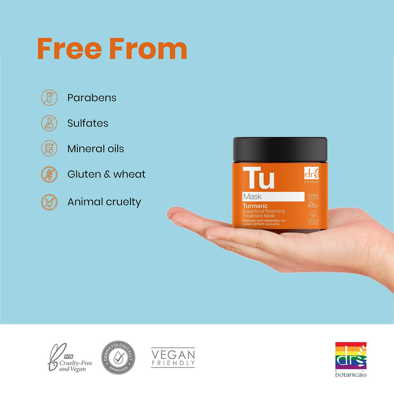 [Australia] - Dr Botanicals Turmeric Superfood Restoring Treatment Hydrating Mask for Skin regeneration and skin care 60 ml Orange 60 ml (Pack of 1) 