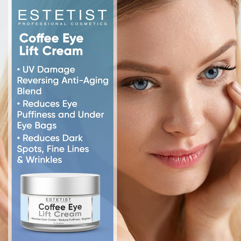 [Australia] - Caffeine Infused Coffee Eye Lift Cream - Reduces Puffiness, Brightens Dark Circles, & Firms Under Eye Bags - Anti Aging, Wrinkle Fighting Skin Treatment eyes 