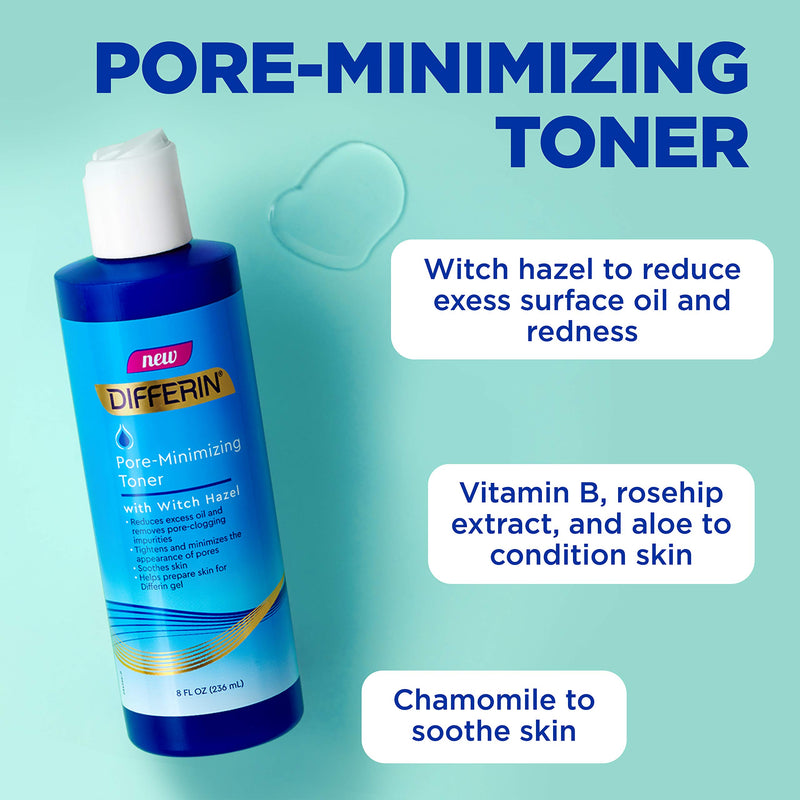 [Australia] - Witch Hazel Toner for Face by the makers of Differin Gel, Pore-Minimizing Skin Toner, Gentle Skin Care for Acne Prone Sensitive Skin, 8 oz 