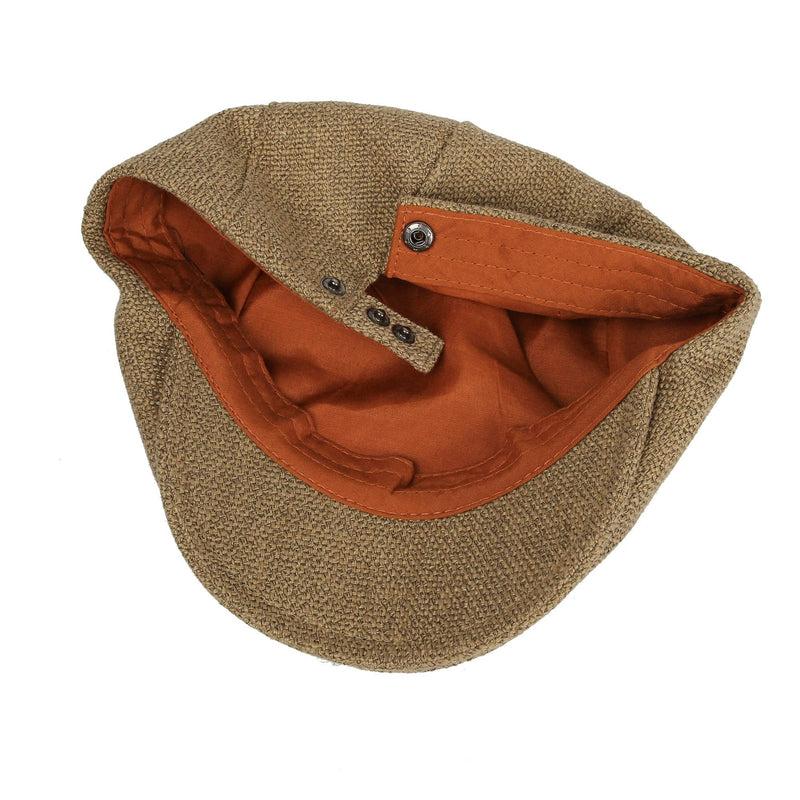 [Australia] - WITHMOONS Ivy Cap Straw Weave Linen-Like Cotton Cabbie Newsboy Hat MZ30038 One Size Brown 