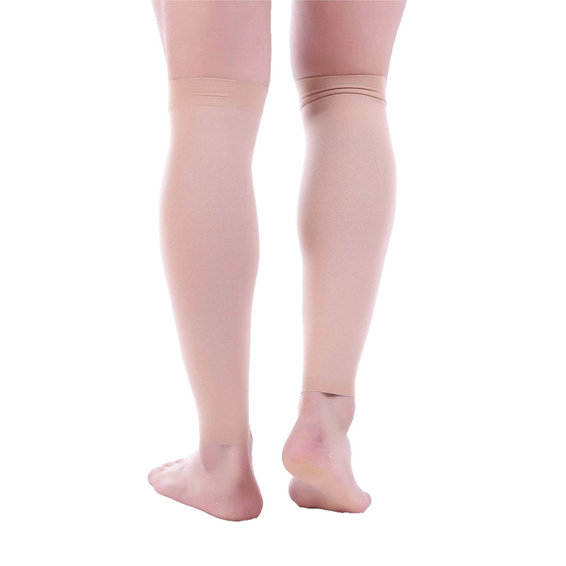 [Australia] - Premium Calf Compression Sleeve 1 Pair 20-30mmHg Strong Calf Support Fashionable COLORS Graduated Pressure for Running Muscle Recovery Shin Splints Varicose Veins (Skin/Nude, Medium) Skin 
