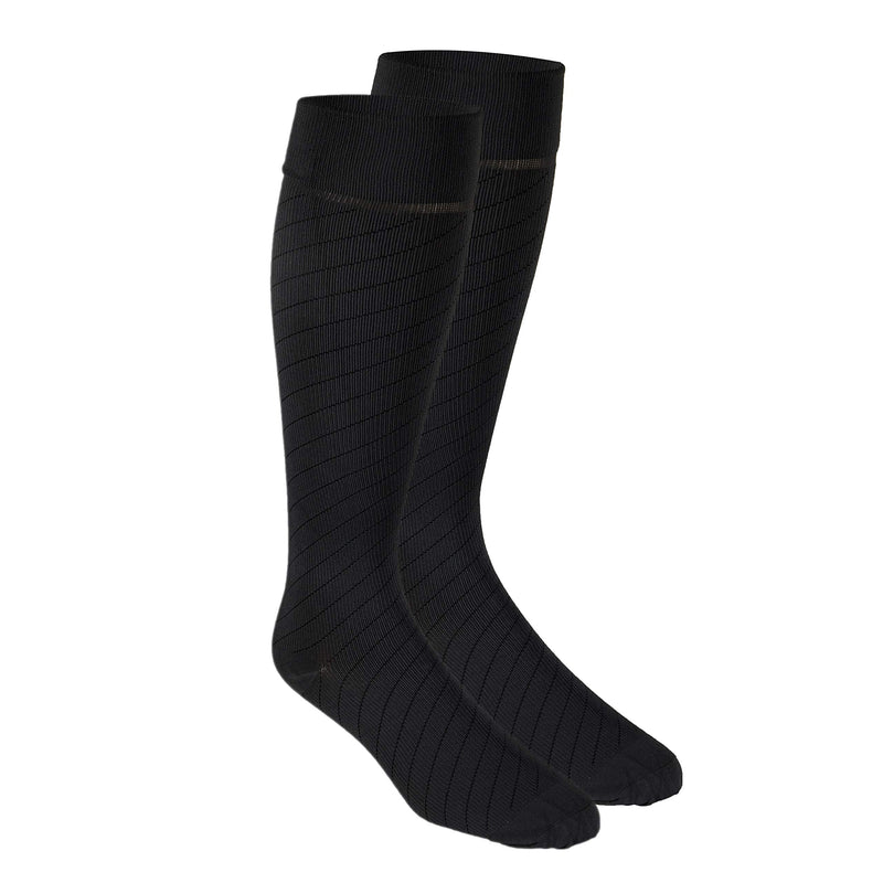 [Australia] - Truform Travel Compression Socks for Men and Women, 15-20 Knee High Over Calf Length, Charcoal, Large 