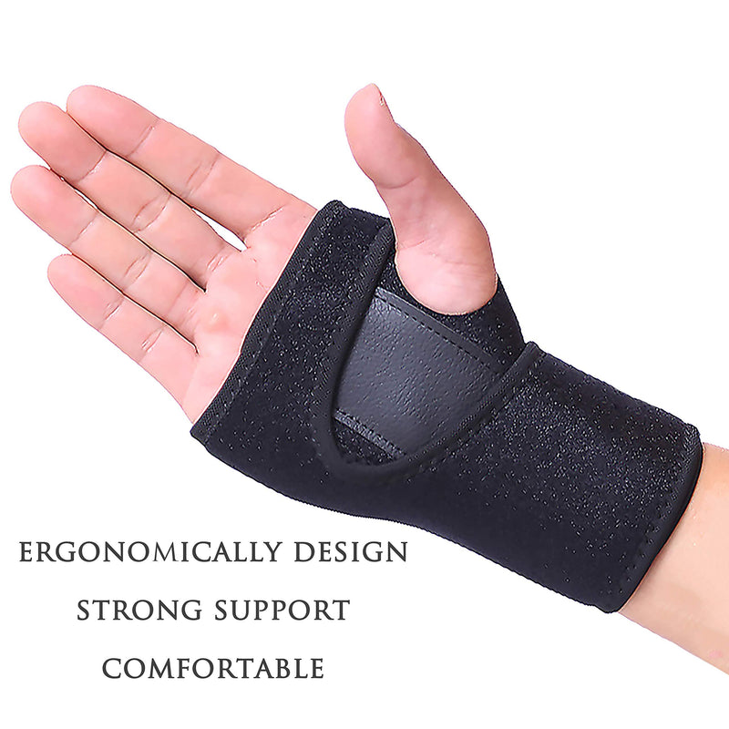 [Australia] - HiRui Wrist Brace, Wrist Support with Splints for Men Women Youth, Hand Support for Carpal Tunnel Arthritis Tendonitis Sprain Recovery Pain Relief, Fits Day&Night, Adjustable (One Size, Left Hand) One Size 