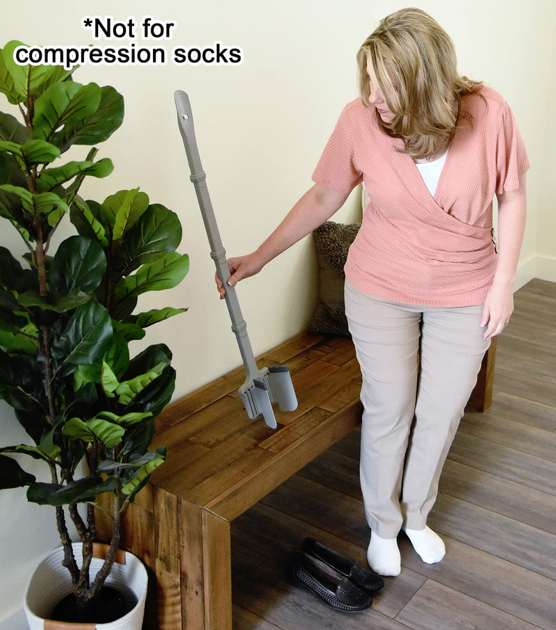 [Australia] - Sock Ox - Extended Length Sock Remover and Long Shoe Horn - Easy On and Off Stocking Slider - Dressing Aid for Senior Men and Women 