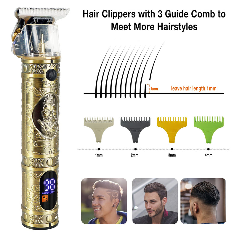 [Australia] - Beard Trimmer, Professional Mens Hair Clippers, Cordless Rechargeable Hair Trimmer with LCD Screen & Sharp Blades, Men's Gift Set, Body Grooming Kit 