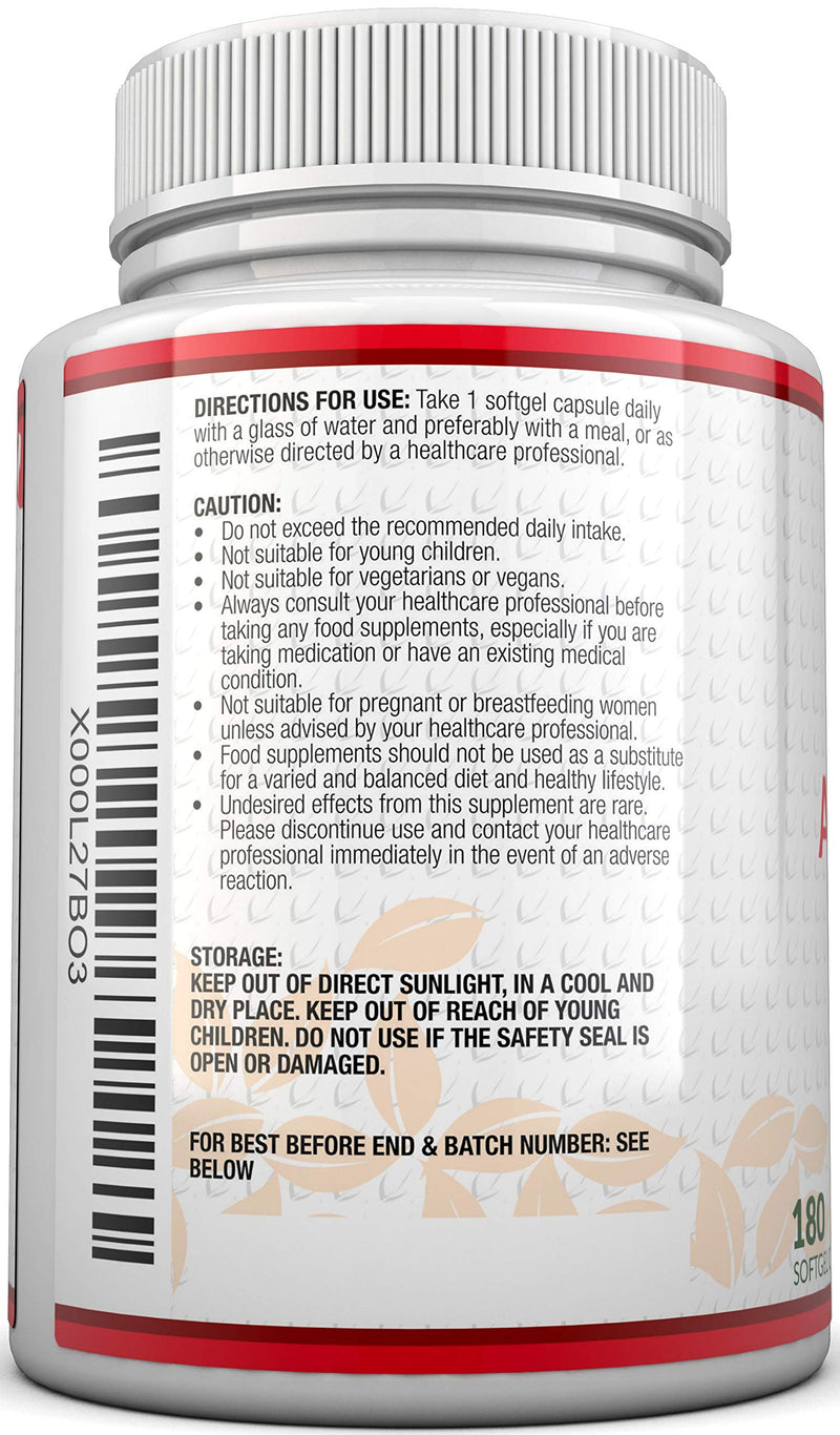 [Australia] - Astaxanthin 5% Oil 12mg | 180 Softgels (6 Month Supply) | Astaxanthin from Nu U Nutrition 