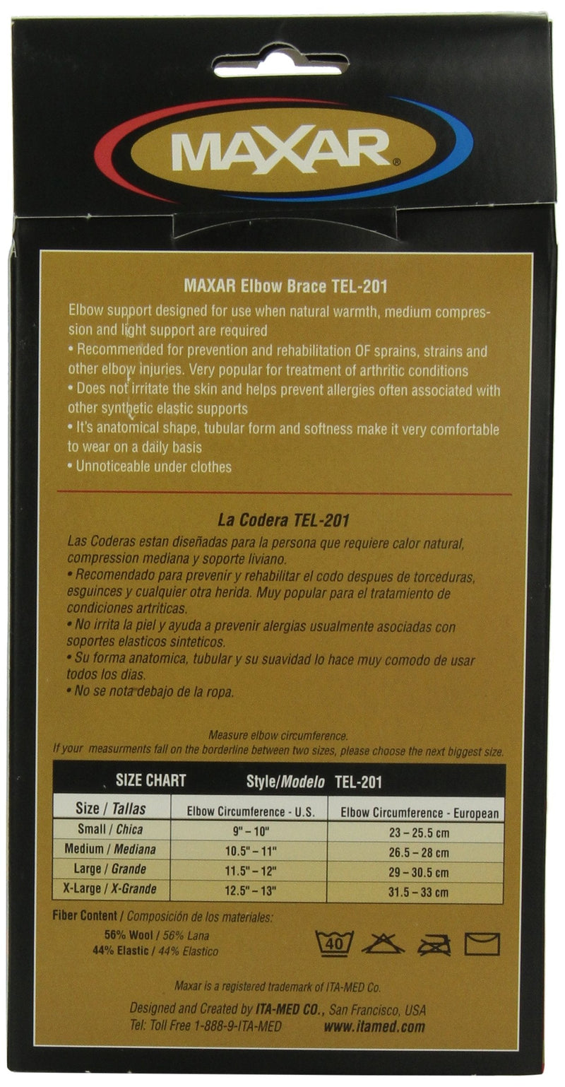 [Australia] - MAXAR Wool/Elastic Elbow Brace Support - Two-Way Stretch (56% Wool) XL 