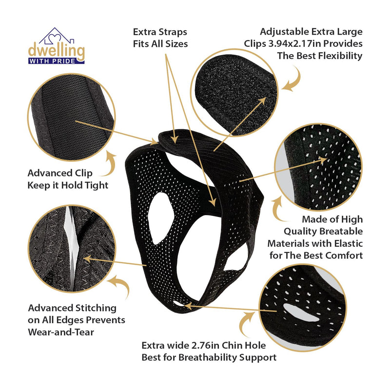 [Australia] - Anti Snore Chin Strap | Anti-Dry Mouth Chin Strap for CPAP Users | Stop Noise | Snoreless Sleeping Solution for Men and Women | Breathing Aid for Snoring 