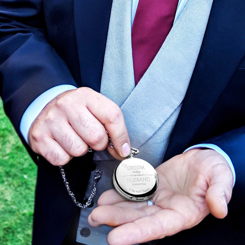 [Australia] - Groom Gifts from Bride - Engraved Groom Pocket Watch - Wedding Gift for Groom on Wedding Day I Gift for Groom from Bride on Wedding Day 