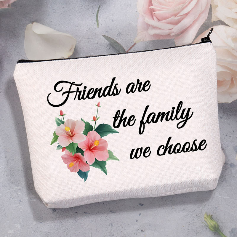 [Australia] - MYSOMY Friends are The Family We Choose Gifts Best Friend Cosmetic Bag Friendship Makeup Bag BFF Gifts (Makeup Bag) 