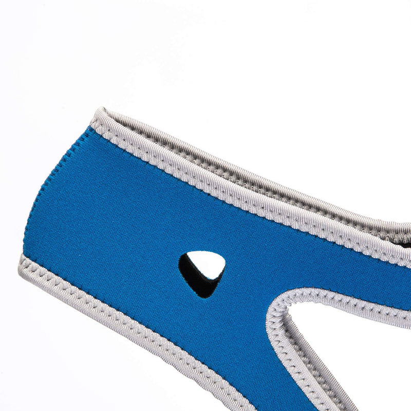 [Australia] - WAKI HOME Anti-Snoring CPAP Chin Straps & Jaw Support Belts - Natural Sleep,Instant Relief - Adjustable Velcro - Non-Sliding Off - Comfortable Breathable Fabric - Stop Snoring CPAP Headband (Blue) 
