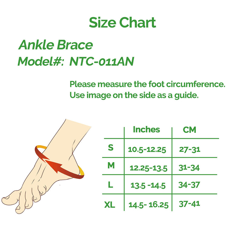 [Australia] - NeoTech Care Adjustable Ankle Support Brace, Gray (Size M, 1 Unit) Medium (Pack of 1) 