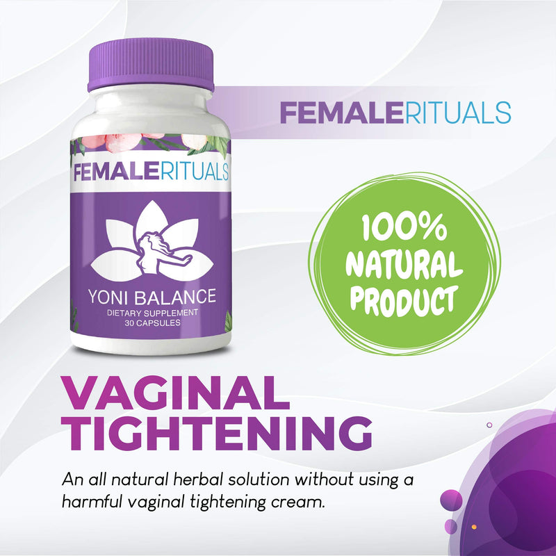 [Australia] - Female Rituals Yoni Balance Vaginal Tightening Pills with Kacip Fatimah, No Tightening Gel or Cream Needed - Vaginal Rejuvenation and Dryness Moisturizer 