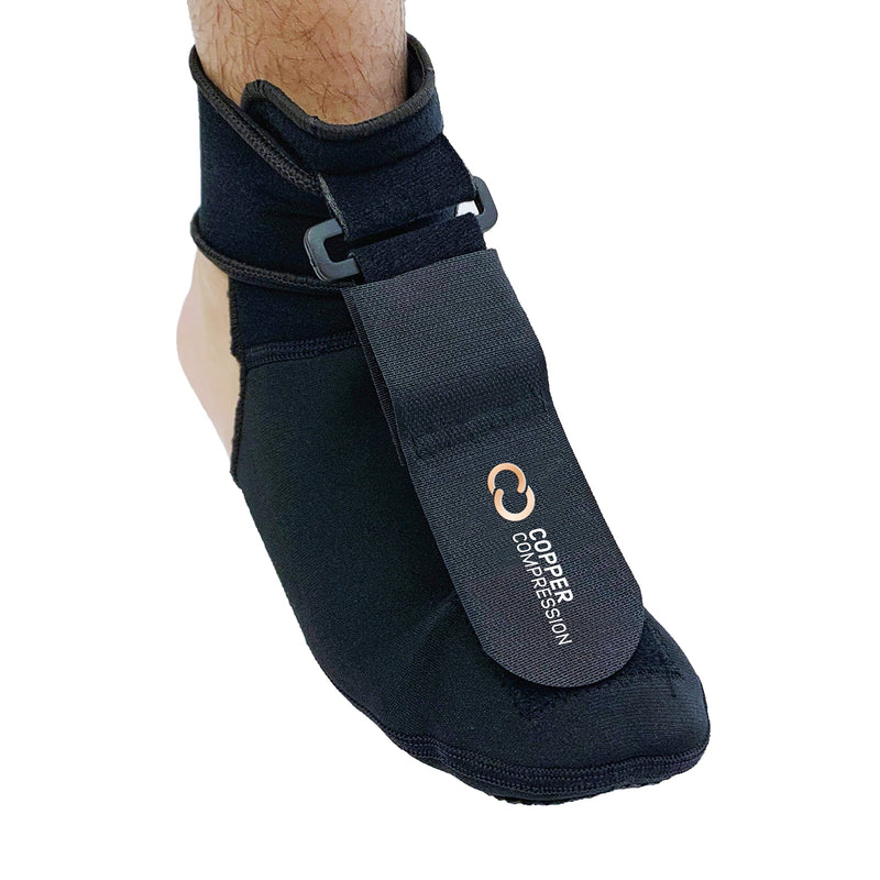 [Australia] - Copper Compression Plantar Fasciitis Night Splint Sock. Planter Fasciitis Support Dorsal Drop Foot Brace for Right or Left Foot. Soft Stretching Boot Splints for Feet, Sleep, Recovery Socks, Braces Small (Pack of 1) 