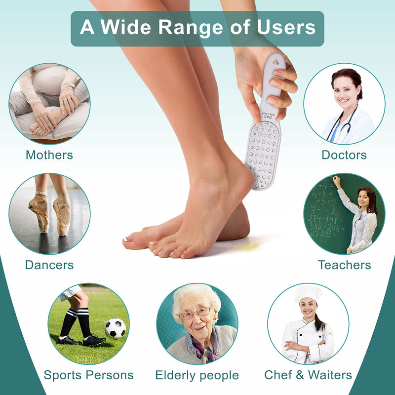 [Australia] - 3-in-1 Pedicure Foot File for Hard Skin Professional - Anti-Rust Steel Callus Remover for Cracked Heels - Easy to Utilize & Anti-Skid Design - Feet Care Tool for Wet & Dry Use- BRITS N STUFF 