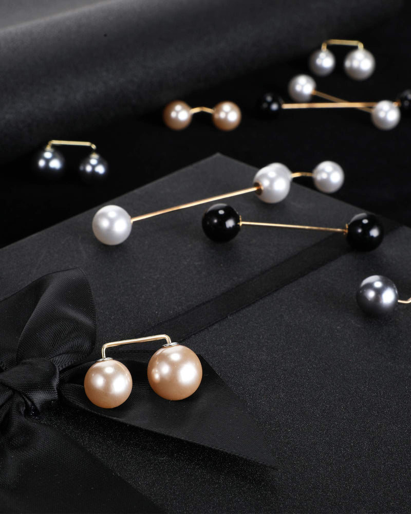 [Australia] - Yougulu 10 Pieces Women Faux Pearl Brooch Safety Pins Brooch Pins Sweater Shawl Clips Brooches for Women Girls 