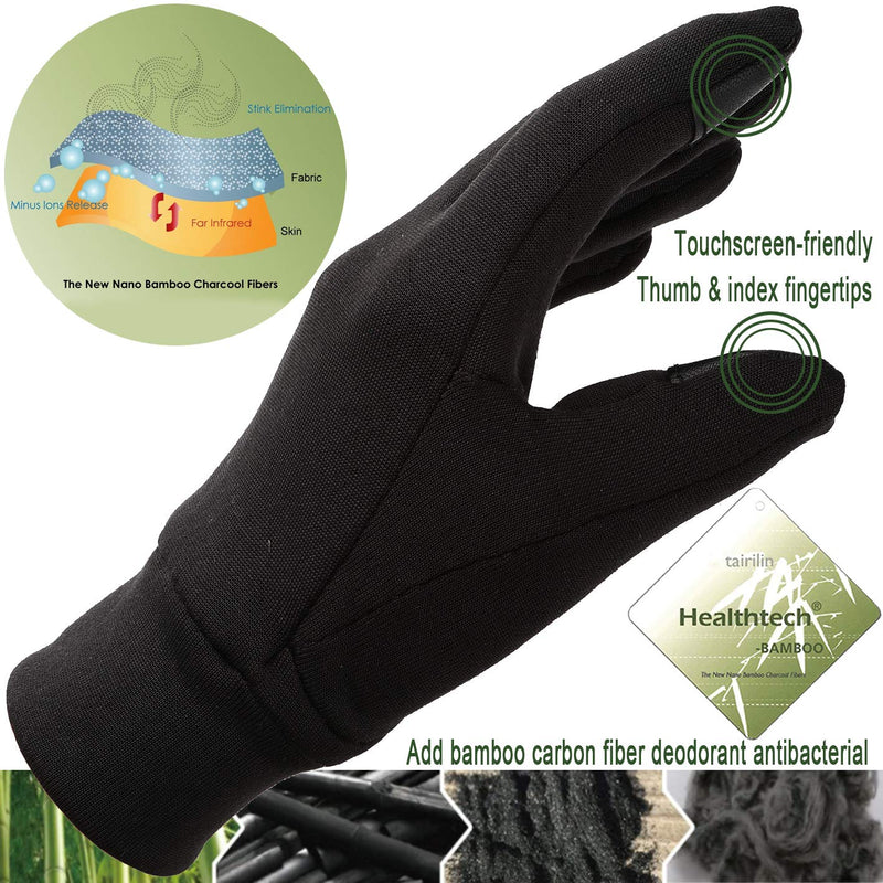 [Australia] - Chern Yueh Adult Touchscreen Glove Liner Thin Lightweight for Driving Workout Training Black X-Small 