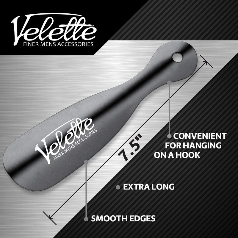 [Australia] - Metal Shoe Horn, 2 Pack - 7.5" Long Black Shoe Horns- Top Quality Shoe Helper- by Quality Stays 