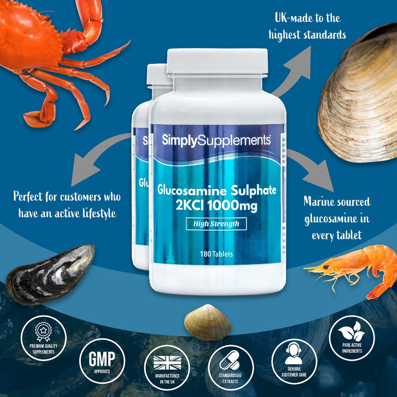 [Australia] - Glucosamine Sulphate 2KCl 1000mg | 360 Tablets = Up to 1 Year Supply | Manufactured in The UK 