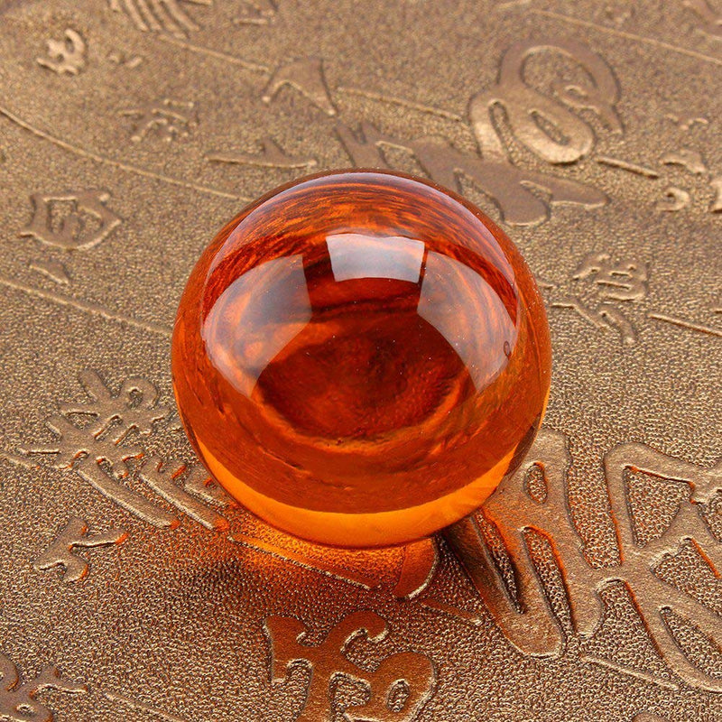 [Australia] - Zerodis Healing Crystal Natural Ball, Crystal Amber Color Crystal Healing Ball Sphere 40mm Natural Carved Quartz Ball Healing with Wood Stand 