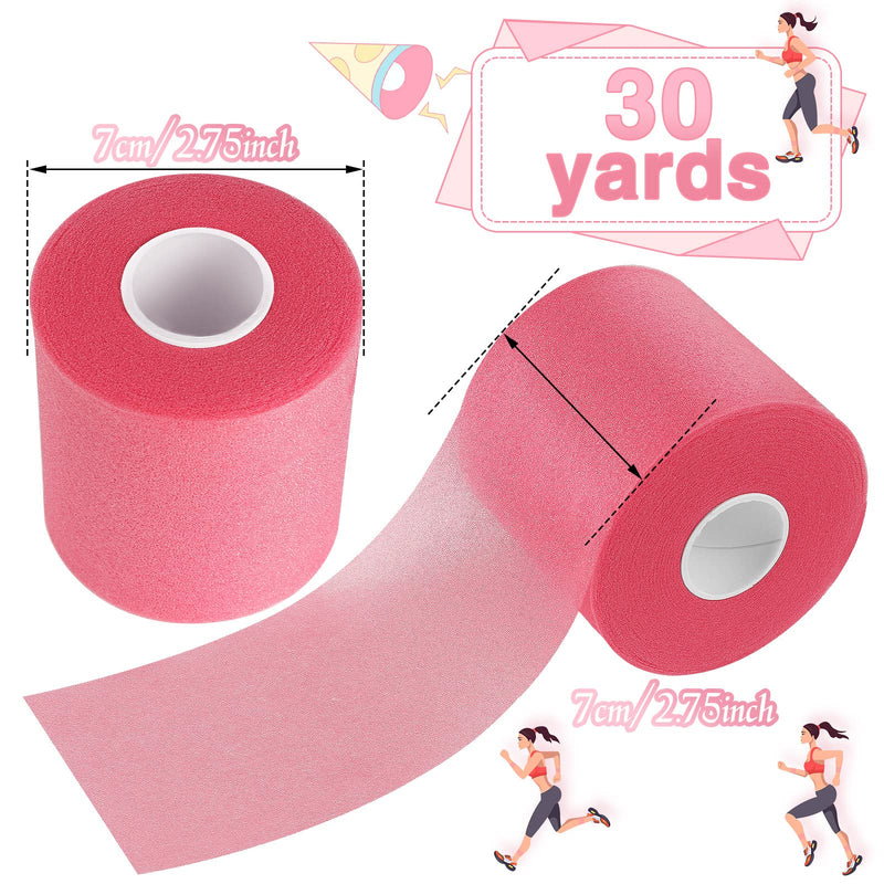 [Australia] - 3 Pieces Athletic Pre Wrap Tape for Hair Foam Underwrap Tape Sports Pre-wrap Athletic Tape Underwrap for Hair Ankle Wrists Knees Sports 2.75 Inch by 30 Yards(Rose Red) Rose Red 