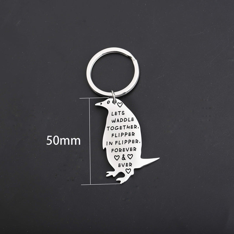 [Australia] - Lywjyb Birdgot Penguin Gift Penguin Couple Keychain Let’s Waddle Together Cute Penguin Shape Keychain Wedding Gift Penguin Waddle 