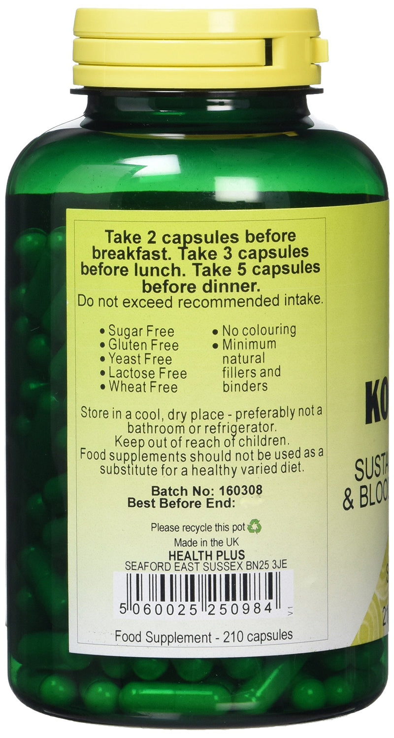 [Australia] - Health Plus Konjac Fibre 500mg (Glucomannan) Slimming and Weight Control Supplement - 210 Gelatin Free Capsules 