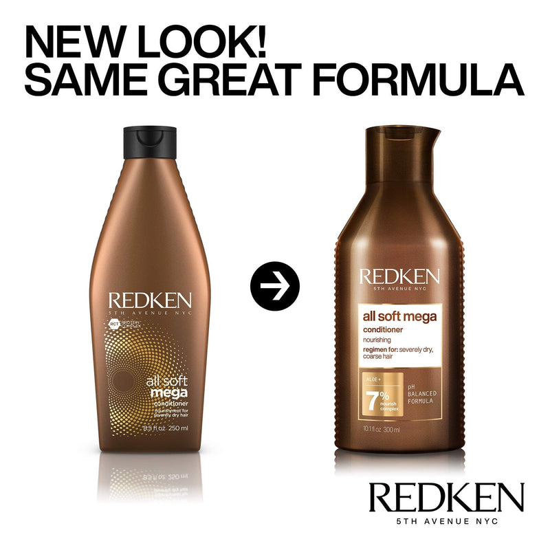 [Australia] - Redken | All Soft Mega | Conditioner | Aloe Vera | for Severely Dry Hair | Hydrate & Soften | 300ml 