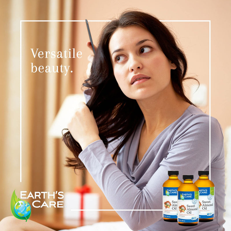 [Australia] - Earth’s Care Sweet Almond Oil - Expeller Pressed Almond Oil for Skin and Hair 8 FL. OZ. 