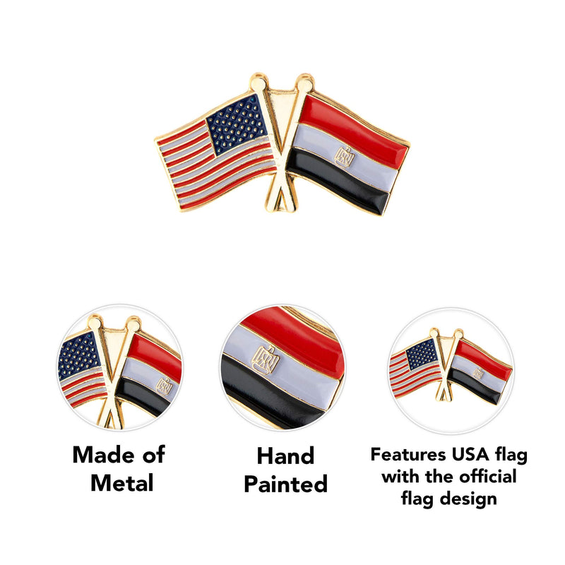 [Australia] - Desert Cactus Egypt Country Lapel Enamel with United States USA Souvenir Hat Men Women Patriotic Egyptian (Double Flag Pin) 